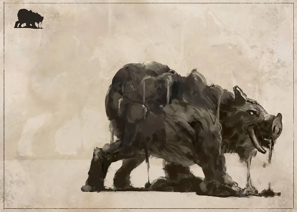 Rift Bestiary field plate for Claymaw Hog