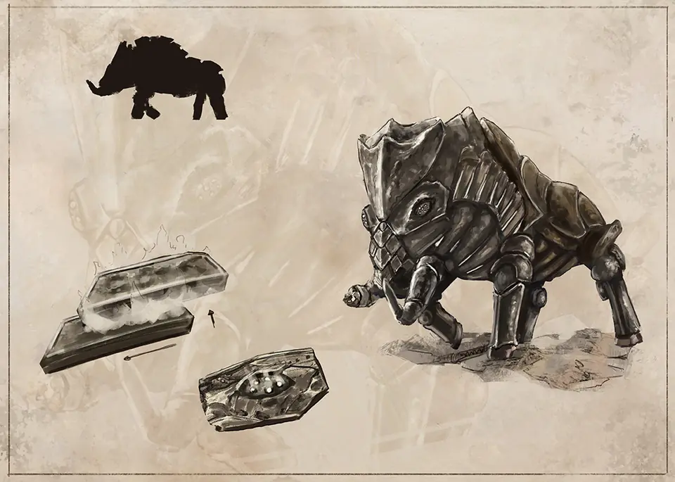 Rift Bestiary field plate for Ironscale Boar